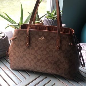 Large brown coach purse